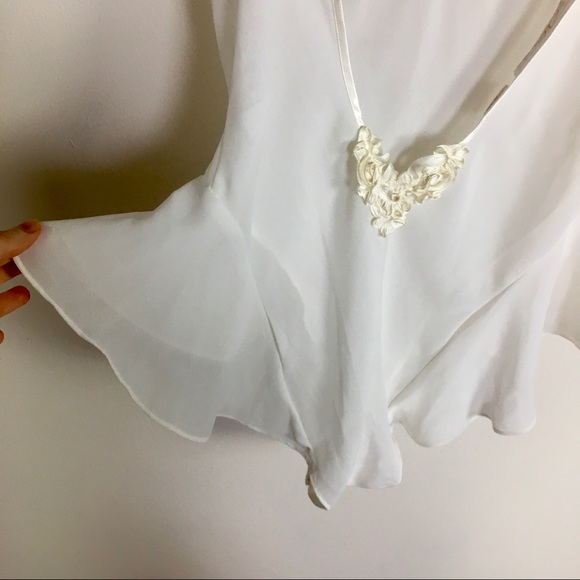 Vintage lingerie body suit. White ruffled unique - Picture 2 of 8